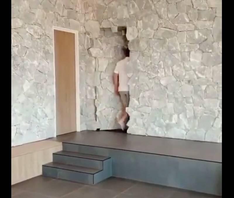 secret room behind stone wall