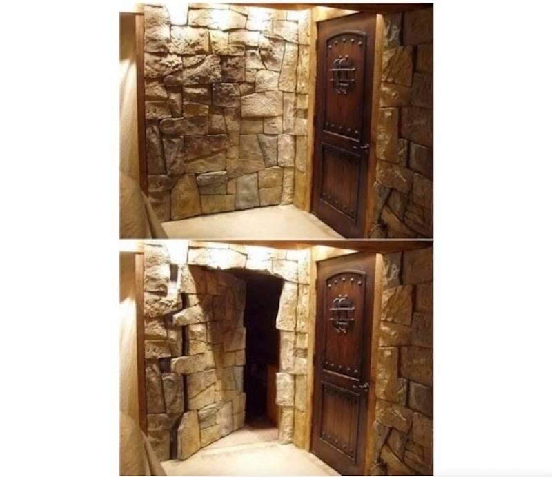 secret room in stone wall