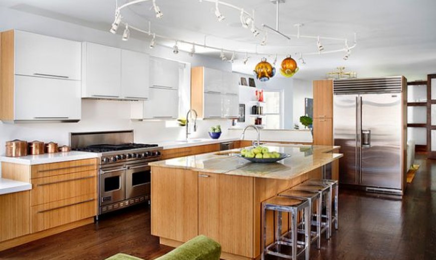 modern track lighting kitchen