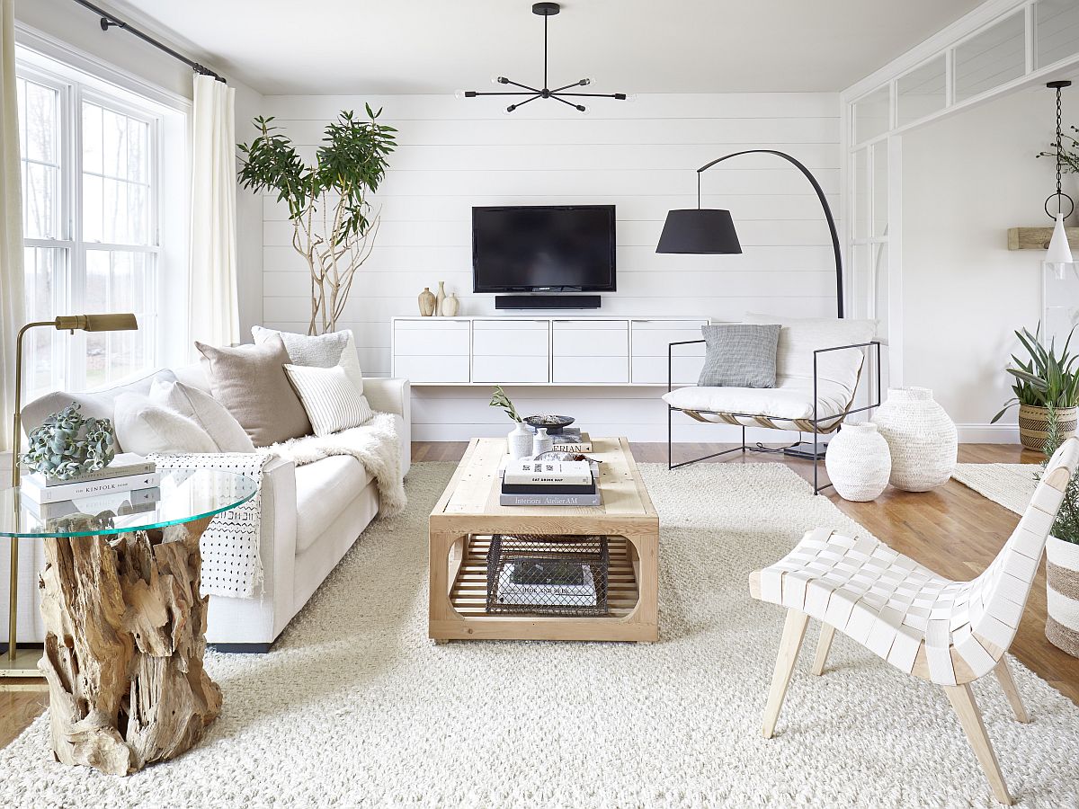 small all white living room